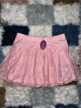 Avidlove Women's Pleated Mini Skirt Lace High Waisted Ruffles Short Skirts